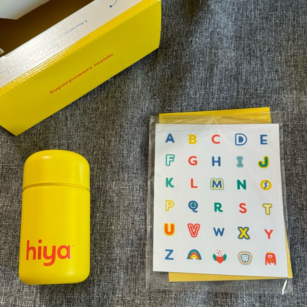 Hiya Glass Jar with original sticker sheets NEW
